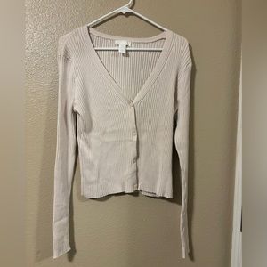 Cream Ribbed cardigan